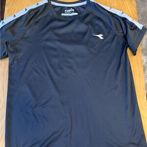 Diadora Kids Short Sleeve Tee - Black and White